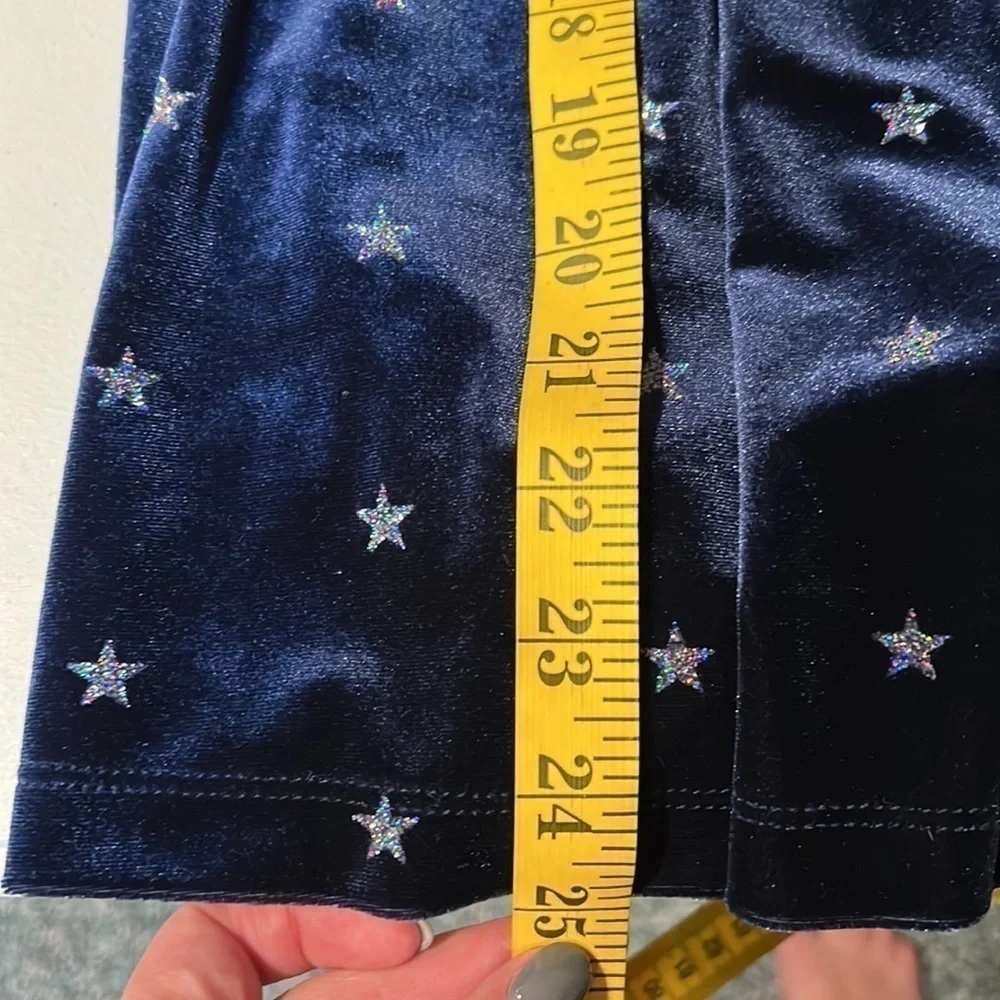 GAP Kids Girls Navy Long Sleeve Dress with Silver Sparkly Stars, Size S